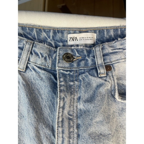 Zara high waisted ripped wide leg baggy jeans size 8 90s - Picture 2 of 7
